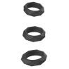 Hidden Desire Lot de 3 Cockrings Silicone Heavy C-Ring Noirs
